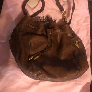 Juicy Couture Brown leather bucket bag